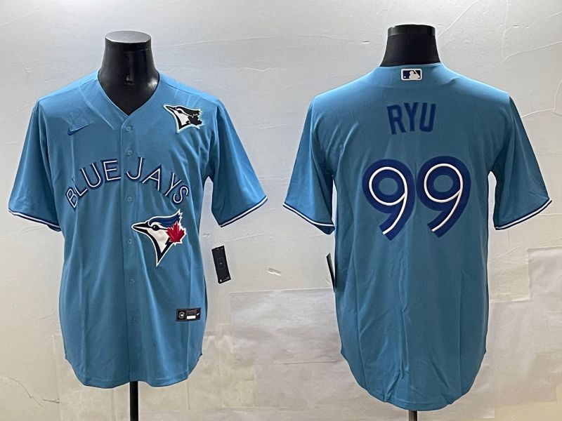 Men Toronto Blue Jays #99 Ryu Light Blue Game 2025 Nike MLB Jersey style 2->toronto blue jays->MLB Jersey